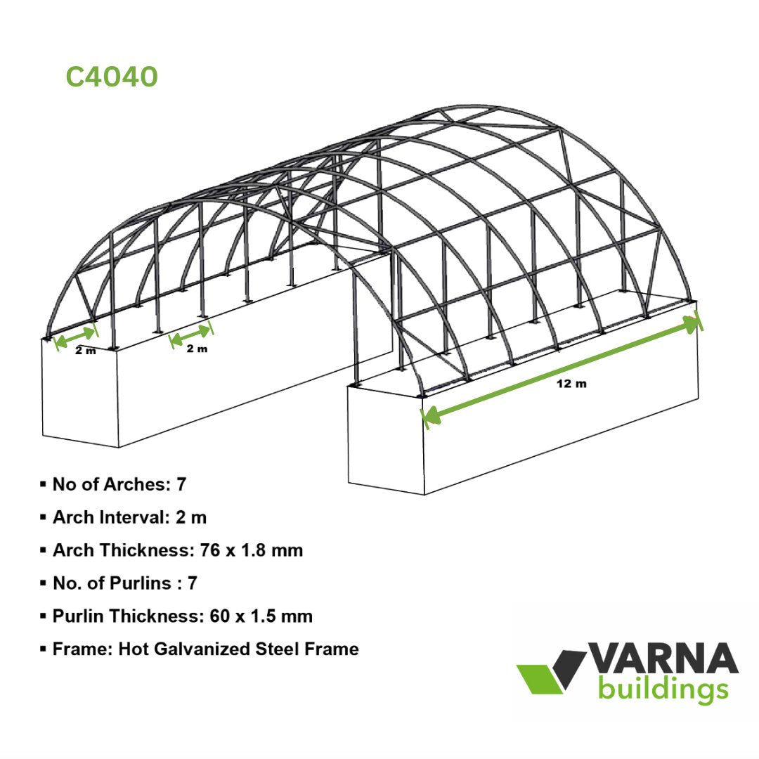 Double Truss 40x40ft Container Canopy